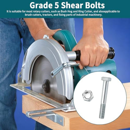 Grade 5 Shear Bolts Compatible with Rotary Cutters & Bush Hog 12 Pcs