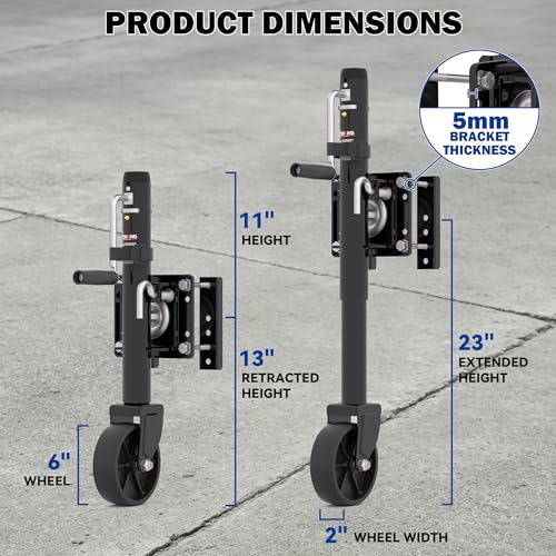 1200lbs Boat Trailer Jack with Wheel,10" Lift, Utility Trailer Jack