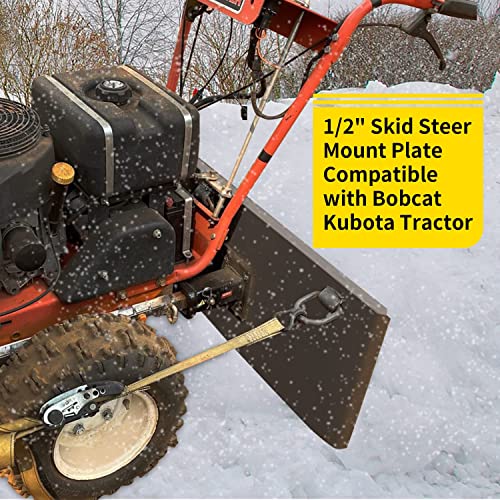 ECOTRIC 5Pcs 1/2" Skid Steer Mount Plate Quick Tach Attachment Loader Plate Compatible with Bobcat Kubota - size: 5 pieces 1/2" thick