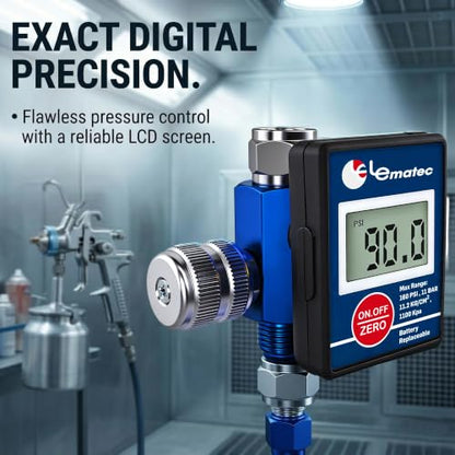 LE LEMATEC Digital Paint Gun Air Regulator with LED Gauge, 1/4 NPT - style: Pro Digital Version