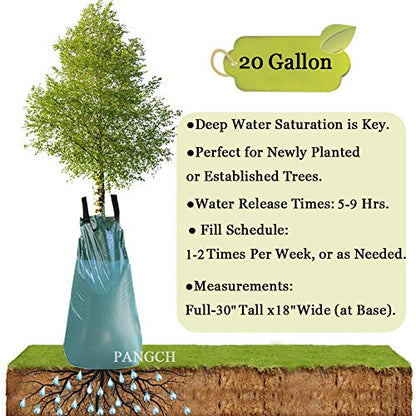 20 Gallon Slow Release Tree Watering Bag - Drip Irrigation Bag for Newly Planted or Established Trees (1 Pack) - size: 1 pack