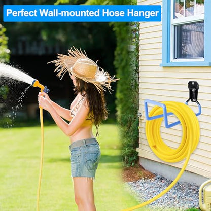 Hose Hanger Wall Mount Garden Hose Storage Water Hose Holders for Outside - color: 2pc Blue