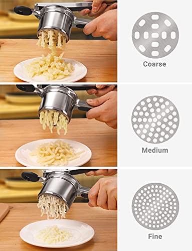 Potato Ricer, Stainless Steel Fruit and Vegetables Masher