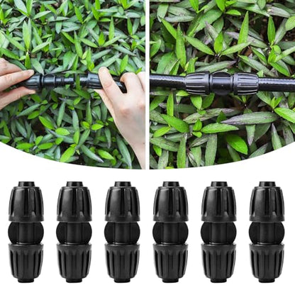 MIXC 1/2 Inch Drip Irrigation Fittings Barbed Coupling 6 Pack - size: 1/2" Barbed Coupling