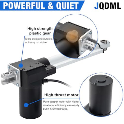 JQDML 24 Inch Stroke 1700 lbs Heavy Duty Linear Actuator 12V - size: 24"