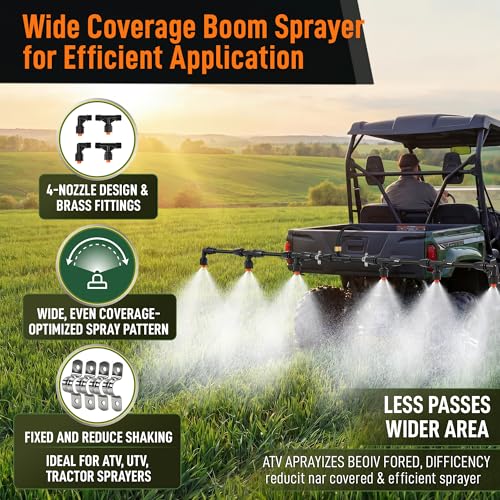 Boom Sprayer Wand ATV Sprayers Kit with Fittings(Plastic,6 Nozzles) - color: Plastic