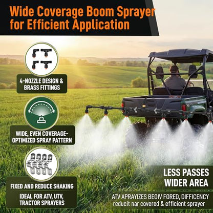 Boom Sprayer Wand ATV Sprayers Kit with Fittings(Plastic,6 Nozzles) - color: Plastic