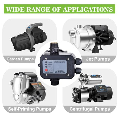 MARSTEK IP65 Automatic Water Pump Controller，Water Pump Pressure Switch Water Flow Sensor Switch Electronic Pump Pressure Regulator for Self-priming Pump，110V-120V~50/60Hz