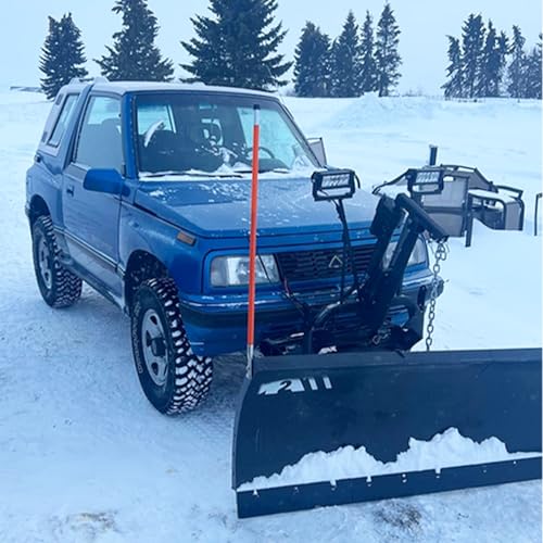 28" Snow Plow Markers Blade Guides Orange 3/4'' Built-in Steel Wire Stainless Steel Thickened Material Never Break Fit for Blizzard Boss SNO-Way Western Snowplows Pickup Truck SUV UTV ATV