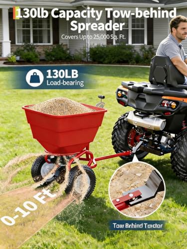 Tow Behind Broadcast Spreader, Red,Black - color: Red+Black
