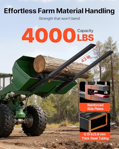 VEVOR Pallet Forks, 60" Total Length, 4000 lbs Clamp on Tractor Bucket Fork - size: 60 Inch