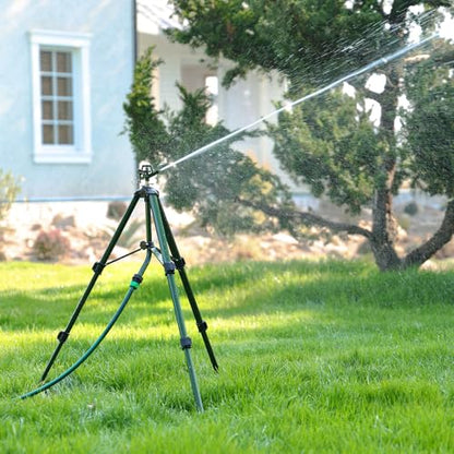RESTMO 2 Pack Adjustable Full Metal Tripod Sprinklers for Yard Large Area - size: 2 Pack