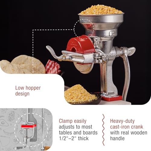Victoria Manual Cast Iron Grain Mill 1200g with Low Hopper