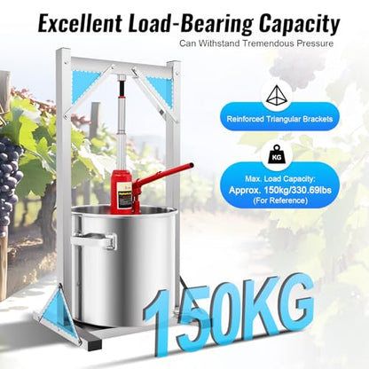 Fruit Press Crusher Grinder Apple Juice Wine Cider & Hydraulic Jack Fruit Press
