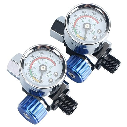 1/4”Spray Paint Gun Air Pressure Regulator with Pressure Gauge Pneumatic Tool Accessory for Spray Gun and Pneumatic Tools