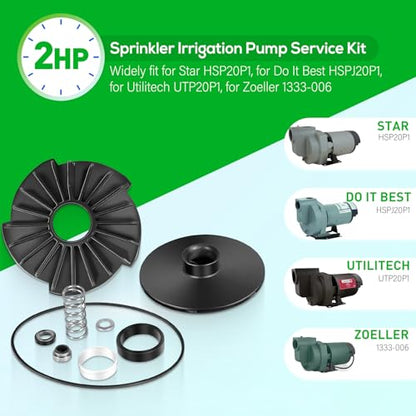 023705 Lawn Sprinkler Irrigation 2 HP Pump Service Repair Kit Fits for Star HSP20P1, for Do It Best HSPJ20P1, for Utilitech UTP20P1, for Zoeller 1333-006