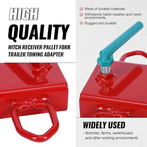 HECASA Clamp On Forklift 2" Hitch Receiver Pallet Fork Trailer Towing