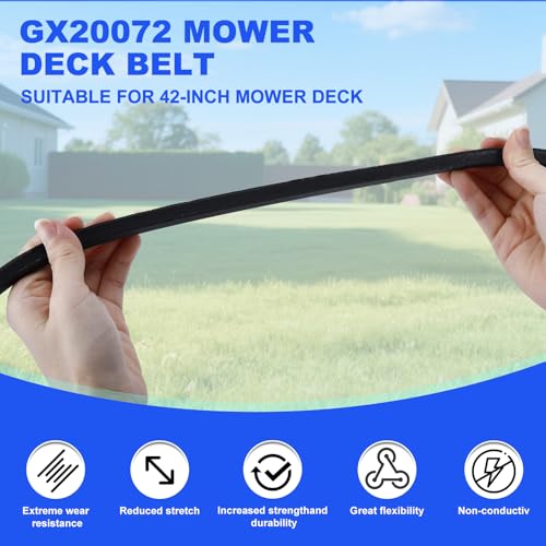 GX20072 Deck Belt Compatible with John Deere 42" - color: Black Regular Fit，42" lawn mowers