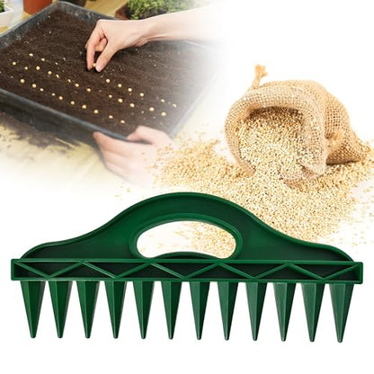 Row Seeder Tool for Precise Seed and Seedling Spacing in Trays and Gardens.