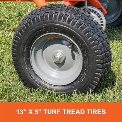 Agri-Fab Tow Behind Broadcast Spreader for Seed, Fertilizer, Salt and Ice Melt, 185 lb Capacity Lawn and Garden Spreader with 12 Ft Spread Width - style: 185 lb. Direct Rod Control Tow-Behind Lawn and Garden Spreader