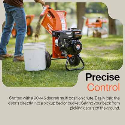 SuperHandy Mini Wood Chipper Shredder Mulcher Heavy Duty 7HP Compact Design 3" Inch Max Capacity