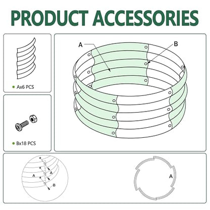 3PCS 3x3x1FT Galvanized Metal Raised Garden Bed,Outdoor Planter Box for Vegetables - size: 3x3x1(3PCS)