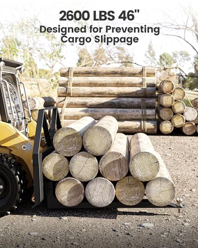 GarveeLife 46 in Quick Attach Pallet Forks Attachment Q235 Steel 2600 LBS Heavy Duty Skid Steer Forks for Tractors Loaders in Farms, Warehouses & Construction Sites