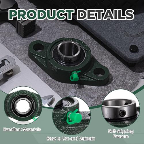 Threlaco 10 Pack Ucfl205-16 Pillow Block Bearing 1 in Bore - style: UCFL205-16