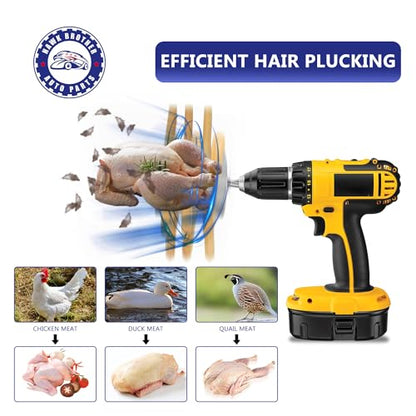 18-Finger Chicken Plucker 3/8" Shank Stainless Steel Drill