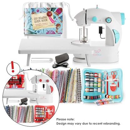 CraftBud Mini Sewing Machine for Beginners, Adults and Kids Sewing Machine - color: White, size: Premium Set