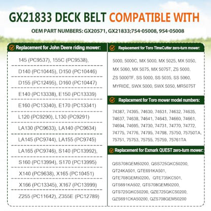 GX21833 Belt 1/2"x141.7" for John Deere Aramid Cord - size: GX21833