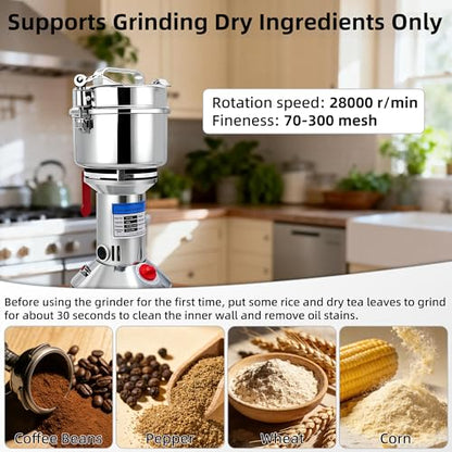 750g Grain Mill Grinder for Flour, Dry Spice & Coffee Bean Grinding