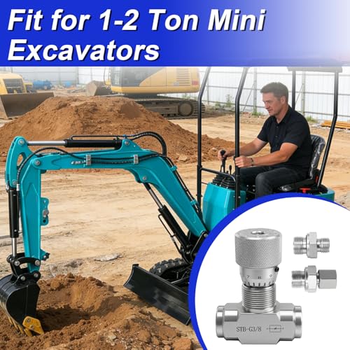 L08 Hydraulic Flow Control Valve Bidirectional Restrictor Compatible with 1-2 Ton Mini Excavator Replace#: STB-G3/8