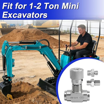 L08 Hydraulic Flow Control Valve Bidirectional Restrictor Compatible with 1-2 Ton Mini Excavator Replace#: STB-G3/8