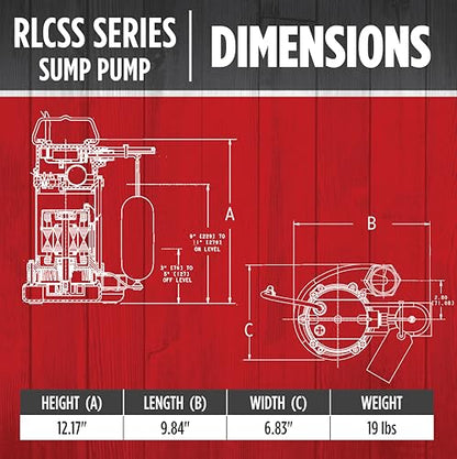 Red Lion RL50CSS, 115V, 1/2 HP, 3900 GPH Automatic Sump Pump, 10' Cord - style: 1/2 HP, 3900 GPH