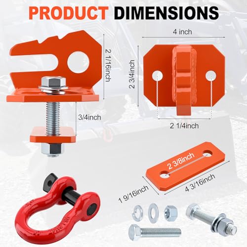 Tractor Bucket Grab Hook with 5/8" D-Ring Shackle 2 Pack