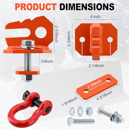 Tractor Bucket Grab Hook with 5/8" D-Ring Shackle 2 Pack