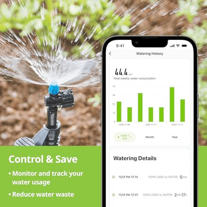 Raindrip R875CT Hose-End Smart Water Sprinkler Timer, Wi-Fi, Wireless Hose Faucet Bibb Timer for Garden, Drip Irrigation System Controller, Free App via 2.4 GHz Gateway Combo,GHT Compatible, Gray - style: Wi-Fi