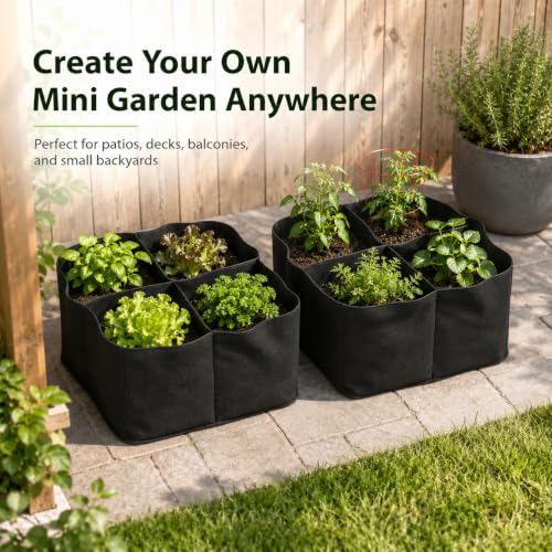 Gardzen 2 Pack Fabric Raised Garden Beds - size: 2Feet x 2Feet