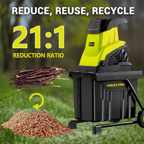Wood Chipper Shredder, 15-Amp 1.8" Cutting Diameter - color: Green