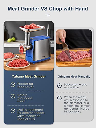 Electric Meat Grinder Heavy Duty Meat Mincer with Sausage Stuffer Kit - color: Blue