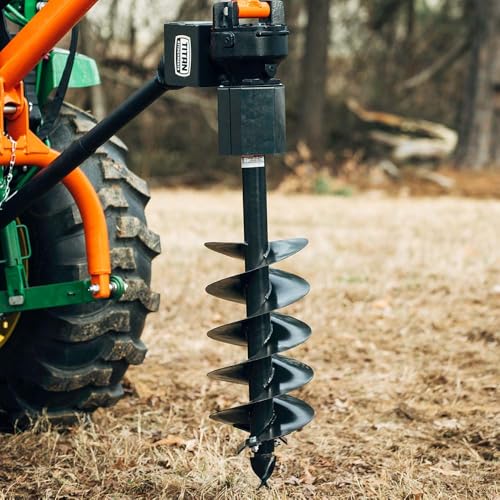 Titan Attachments Auger Bit for 3 Point Post Hole Digger, 24" Drilling Depth with Fishtail Point, HD Steel, Digging Bit Only (Auger Bit Diameter: 12")