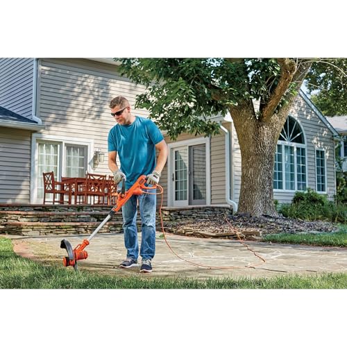 BLACK+DECKER Weed Wacker with Auto Feed, 14-Inch 2 in 1 String Trimmer Lawn Edger, Powerful 6.5-Amp Lightweight Electric Weed Eater (BESTA510)