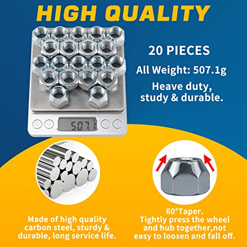 20pcs 1/2''-20 Trailer Lug Nuts Galvanized - color: KIT#5-2 (20Pcs Hub Nuts)