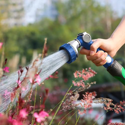RESTMO Heavy Duty Hose Nozzle, Metal Garden Water Hose Sprayer - color: Blue