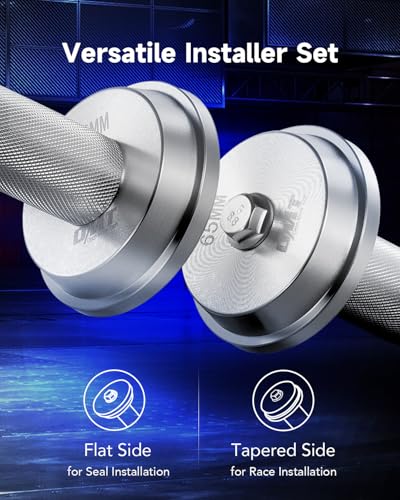 OMT Bearing Press Kit, 10pc Bearing Race and Seal Driver Set | Seal Installer Bearing Driver Kit for Bearing Installation with Seal Driver and 9 Bearing Adapters, Silver - size: 39.5 to 81 mm