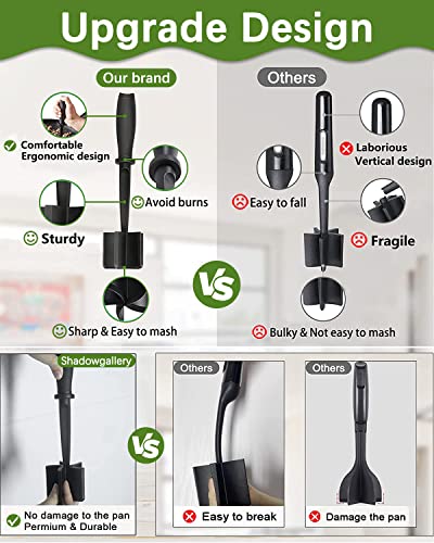 2Pack Meat Chopper Hamburger Masher Ground Beef Smasher Utensil Mix Tool - color: 2 Pack-Black