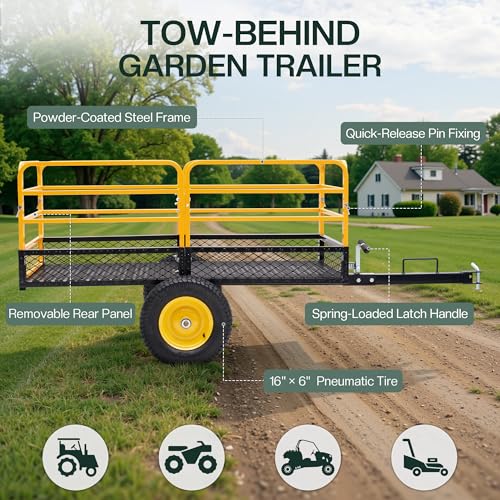 Jocisland 1500 LBS ATV UTV Tow Behind Dump Cart