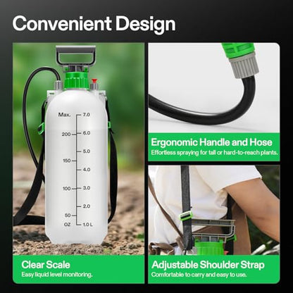 VIVOSUN 1.8 Gal/7L Pump Sprayer, Garden Water Sprayer - size: 1.8 gal