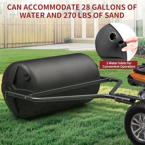 YITAMOTOR 18" x 24" Poly Lawn Roller with Threaded Plug, 270 lb Capacity - size: 270lbs
